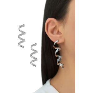 ÇLK Accessories Premium Plaka Kıvrımlı Küpe