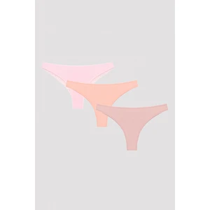 Coral Vibes Lacy Dantel Back Brazilian Külot 3'lü 