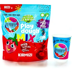 Mammacomica Dough Kendin Yap Kendin Oyna Doğal Oyun Hamuru Toz Karışımı-Kırmızı - 800GR