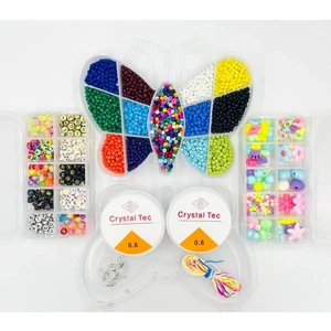 Yiğit Aksesuar 39 Parça Takı Yapım Kum Boncuk Harf Boncuk ve Figür Boncuk Çocuk Seti