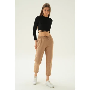 4228 Paça Püskül Pantolon Camel