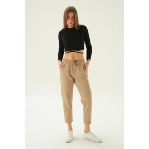 4228 Paça Püskül Pantolon Koyu Taş