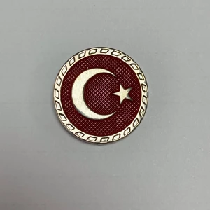 Asya Bayrak Gri Çerçeveli Türk Bayraklı Yaka Rozeti