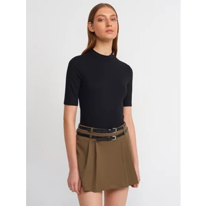 30481 Yüksek Yakalı Tshirt-Siyah