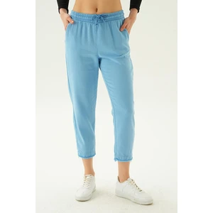 4228 Paça Püskül Pantolon Mavi