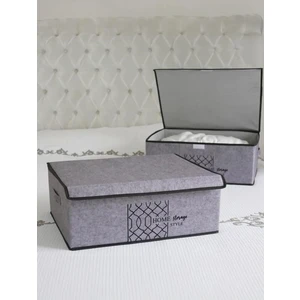 Keçe Kapaklı Baza Hurcu, Çok Amaçlı Düzenleyici Organizer Kapaklı Kutu 50X40X19 cm