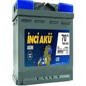 Inci 12V 70 Amper Agm Start-Stop Akü.!! Güncel-Yeni Üretim.