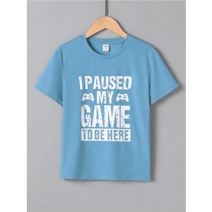 Black Sokak Blacksokak Erkek Çocuk Bebe Mavisi My Game Baskılı Oversize Bisiklet Yaka Tshirt