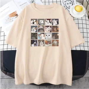Black Sokak Blacksokak Erkek Bej Cat Baskılı Oversize Bisiklet Yaka Tshirt