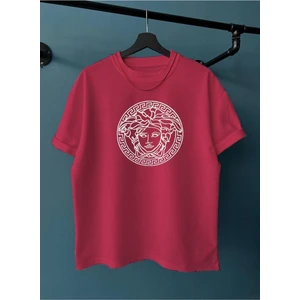 Black Sokak Unisex Bordo Medusa Baskı Oversize Tshirt