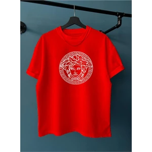 Black Sokak Unisex Kırmızı Medusa Baskı Oversize Tshirt