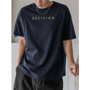 Black Sokak Blacksokak Erkek Lacivert Decision Baskılı Oversize T-Shirt