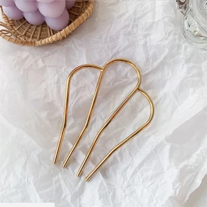 Qiuhong Shop Yeni Klip 1 Adet Altın Yeni U Şekli Saç Klipleri Bobby Kadınlar Kızlar Için Gelin Saç Şekillendirici Aksesuarları Siyah Tokalar Metal Tokalarım Bun Maker (Yurt Dışından)