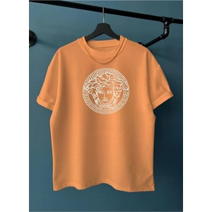 Black Sokak Unisex Papaya Medusa Baskı Oversize Tshirt