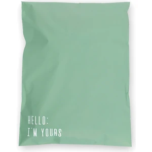 House Of Pack Renkli Kargo Poşeti - 48X55 cm - Yeşil - 50 Adet ' Hello I'm Yours ' Baskılı