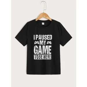 Black Sokak Blacksokak Erkek Çocuk Siyah My Game Baskılı Oversize Bisiklet Yaka Tshirt