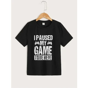 Black Sokak Blacksokak Erkek Çocuk Siyah My Game Baskılı Oversize Bisiklet Yaka Tshirt
