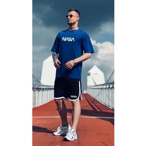 Black Sokak Erkek Lacivert Nasa Baskılı Tshirt