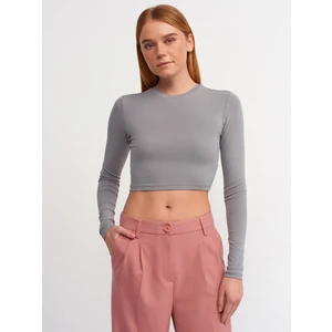 30349 Bisiklet Yaka Uzun Kollu Top-Gri