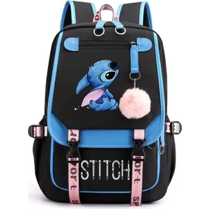 Yeni Lilo Stitch Stitch Stitch USB Şarj Edilebilir Okul Çantası Erkek ve Kadın Öğrenci Sırt Çantası Sırt Çantası (Yurt Dışından)