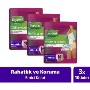 Emici Külot 10 'lu Orta Boy Kadın - 3'lü Paket