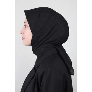 Elegance Monogram Eşarp 4107-6 Siyah