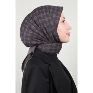 Elegance Monogram Eşarp 4107-8 Füme