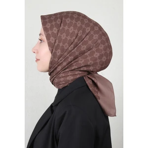 Elegance Monogram Eşarp 4107-1 Kahve