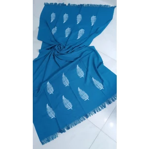 Nevin Acar Petrol Mavisi Yaprak Bambu Peştemal Pareo