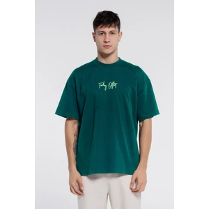 Friday Offset Friday Tee Yeşil Erkek %100 Pamuk Ekstra Oversize Bisiklet Yaka T-Shirt