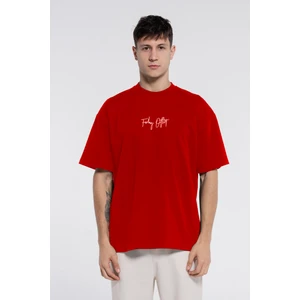 Friday Offset Friday Tee Kırmızı Erkek %100 Pamuk Ekstra Oversize Bisiklet Yaka T-Shirt