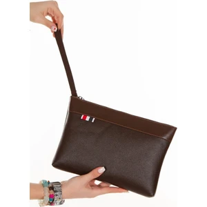 Unisex Kahverengi Deri El Askılı Dosya Evrak Günlük Portföy & Clutch Çanta tul527