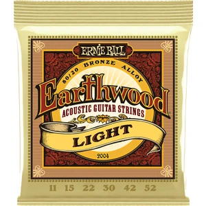 Ernie Ball P02004 Earthwood Light 80/20 Bronze 0.11 - 0.52 Akustik Gitar Teli