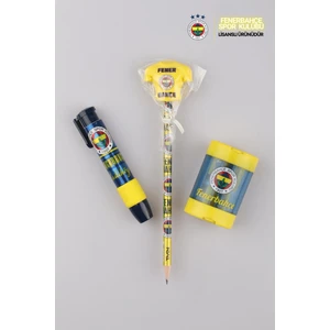 Lisanslı Kurşun Kalem Jumbo Silgi ve Kalemtraş Seti 2'li Paket Sarı Mavi