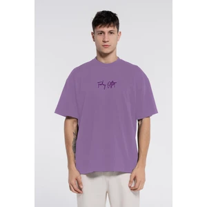 Friday Offset Friday Tee Lila Erkek %100 Pamuk Ekstra Oversize Bisiklet Yaka T-Shirt