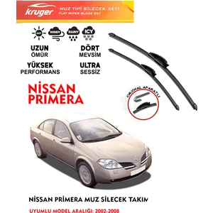 Nissan Primera 2002-2008  Muz Tipi Silecek Seti