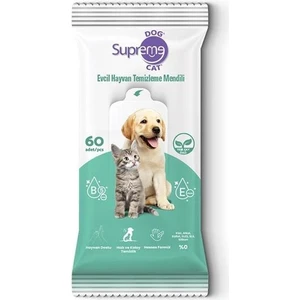 Supreme Yeşil Çaylı Kedi ve Köpek Temizleme Mendili 60 Adet