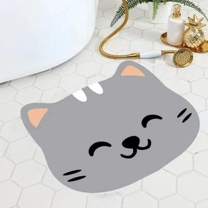 Kedi Tuvalet Önü Paspası, Kedi Mama Önü Paspası, Kedi Desenli Paspas, 50X60 cm