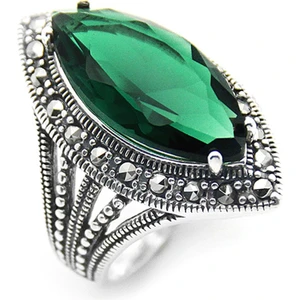 Gümüş 925 Ayar Kadın Yüzük Markazit Taşlı