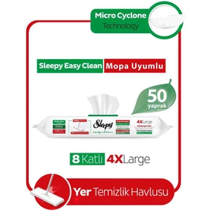 Easy Clean Beyaz Sabun Katkılı Mopa Uyumlu Yer Temizlik Havlusu 50 Yaprak