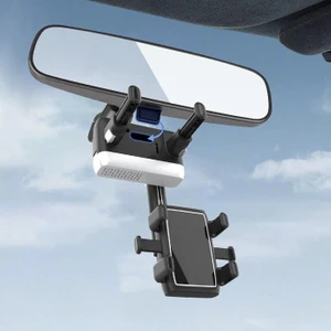 Kilit Sistemli 360 Derece Dönebilen Araç Içi Dikiz Aynasına Takılan Telefon Tutucu, Yükseklik ve Açı Ayarlı