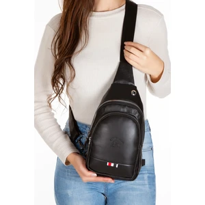 Unisex Siyah Deri USB Kulaklık Çıkışlı Bodybag Çapraz Göğüs ve Omuz Çantası tul231