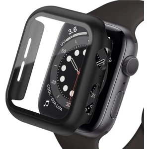 Apple Için Temperli Cam + Kapak Izle Vaka 44MM Ekran Koruyucu Apple Izle Aksesuarları