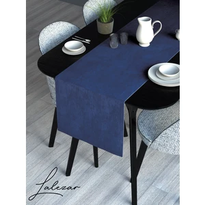 LALEZAR KADİFE EFEKTLİ MARİN MAVİ RENGİ AURA SERİSİ RUNNER 40 X 140