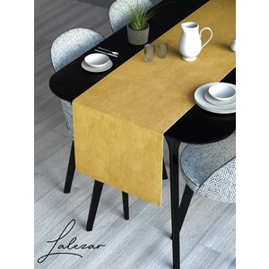 Kadife Efektli Hint Sarısı Rengi Aura Serisi Runner 40 x 140