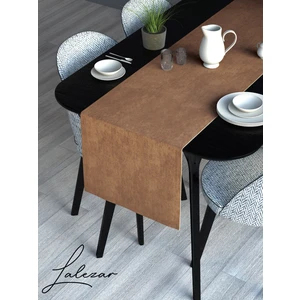 LALEZAR KADİFE EFEKTLİ KAHVE KÖPÜĞÜ RENGİ AURA SERİSİ RUNNER 40 X 140