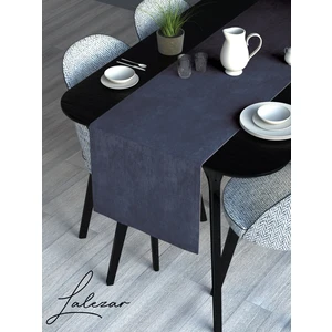 LALEZAR KADİFE EFEKTLİ LACİVERT RENGİ AURA SERİSİ RUNNER 40 X 140