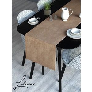 LALEZAR KADİFE EFEKTLİ ANTİK BEJ RENGİ AURA SERİSİ RUNNER 40 X 140