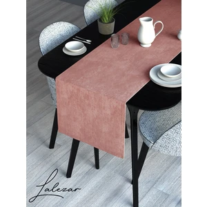 LALEZAR KADİFE EFEKTLİ TATLI PEMBE RENGİ AURA SERİSİ RUNNER 40 X 140