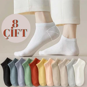 Kral Socks Kadın Patik - Yazlık Penye 8'li (8 Adet) Parfümlü Çorap